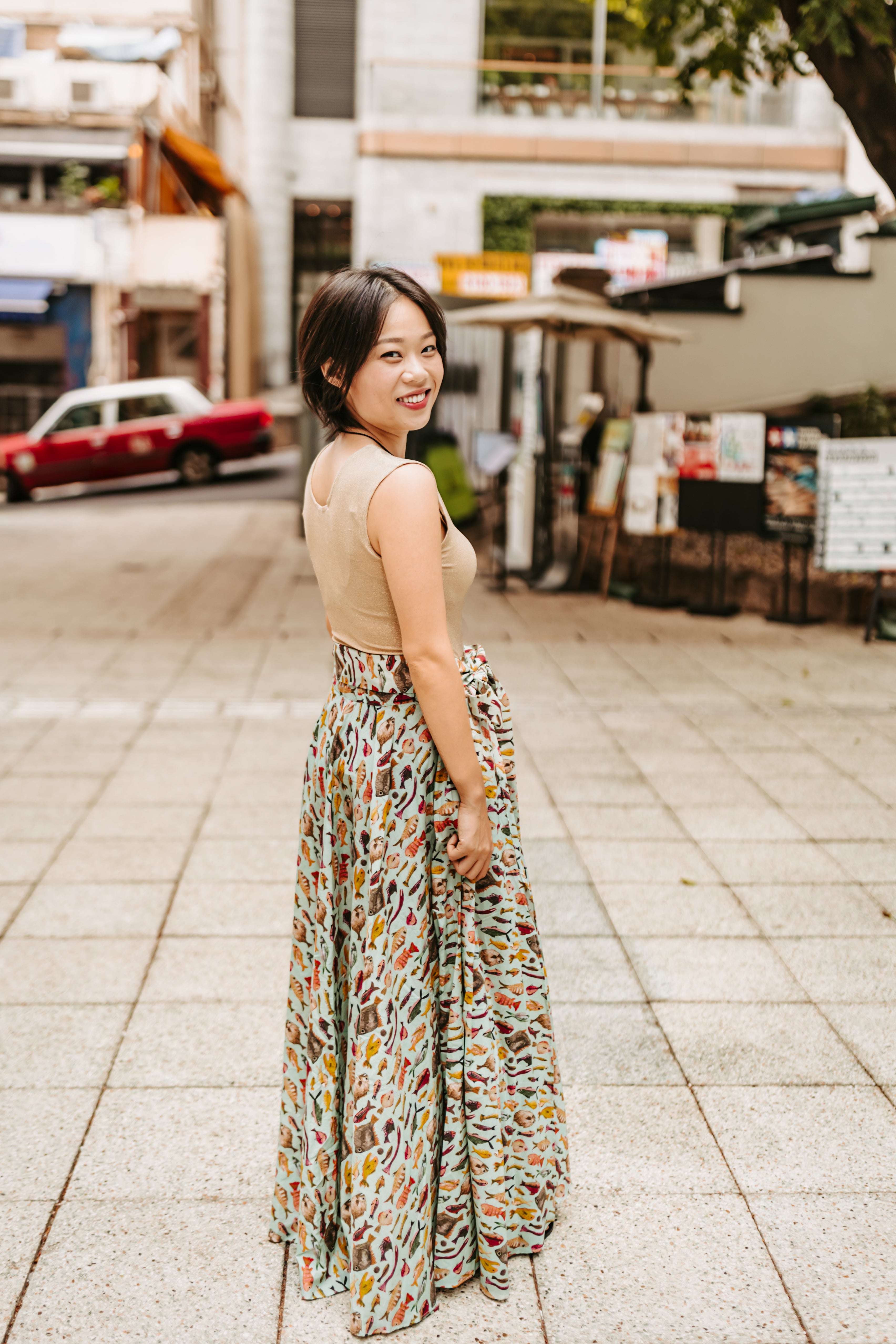 CAPRI SKIRT FISH PRINT